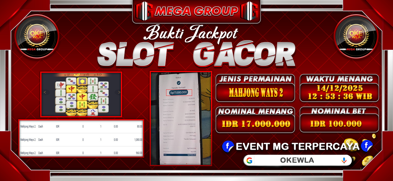 Bukti JP situs Okewla hari Minggu, 14 Desember 2025